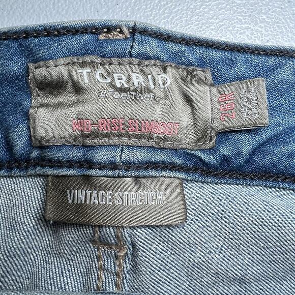 Torrid Feel The Fit Mid Rise Slim boot Vintage Stretch Jeans Women’s Size 26R - Picture 3 of 6
